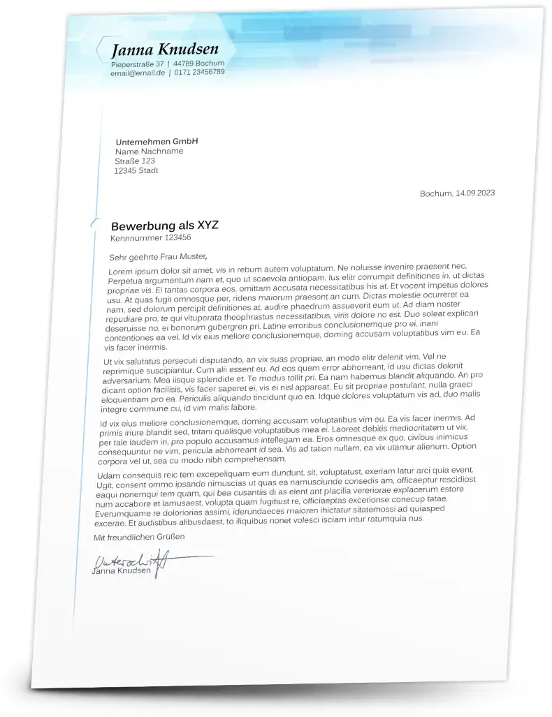 Bewerbungsschreiben Aufbau
