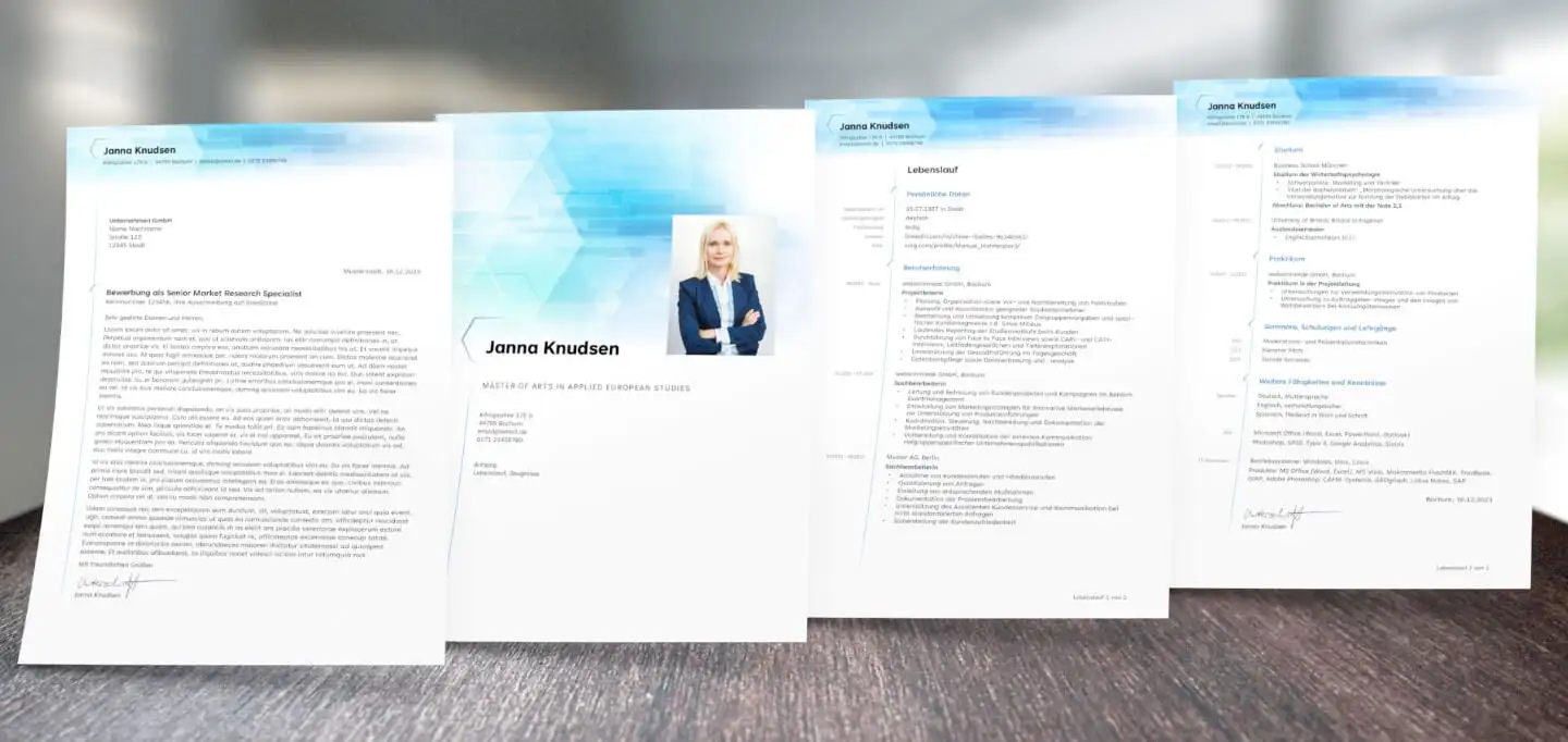 Bewerbungsdesign Projektmanager Übersicht