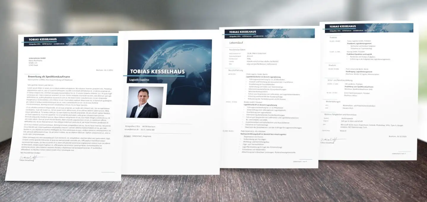 Bewerbungsdesign Global Übersicht