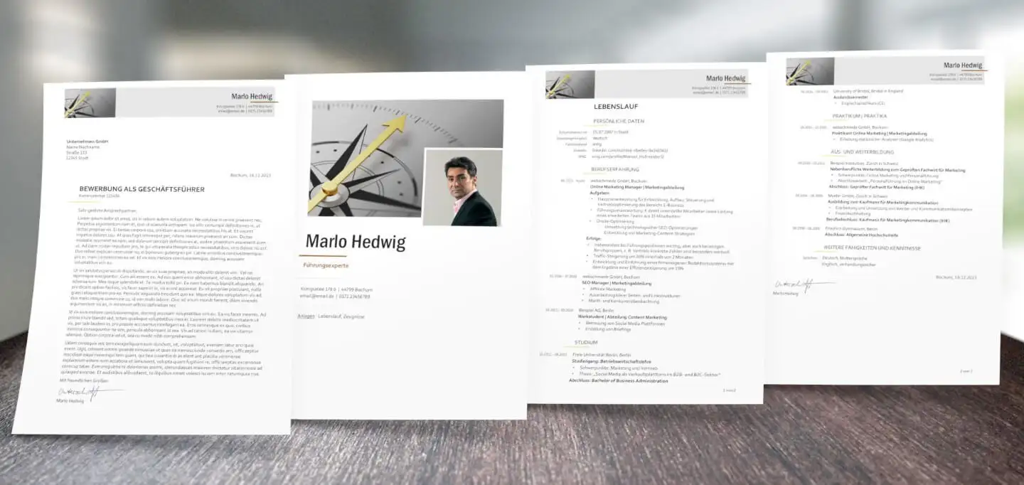 Bewerbungsdesign Richtungsweisend