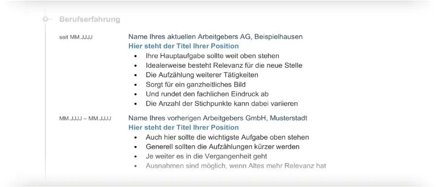 Lebenslauf Beispiel Berufserfahrung Lebenslauf Beispiel Berufserfahrung