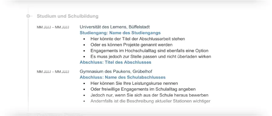 Lebenslauf Beispiel Studium Lebenslauf Beispiel Studium