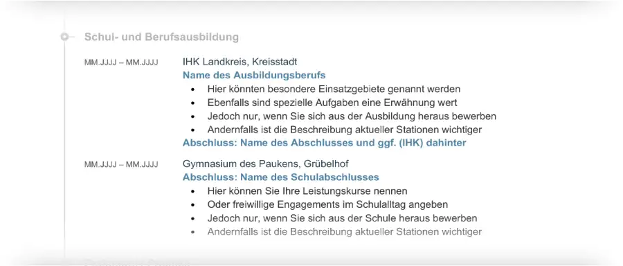 Lebenslauf Beispiel Ausbildung Lebenslauf Beispiel Ausbildung