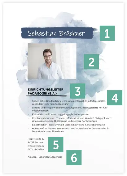 Bewerbung Erzieher*in - Deckblatt Bewerbung Erzieher*in - Deckblatt