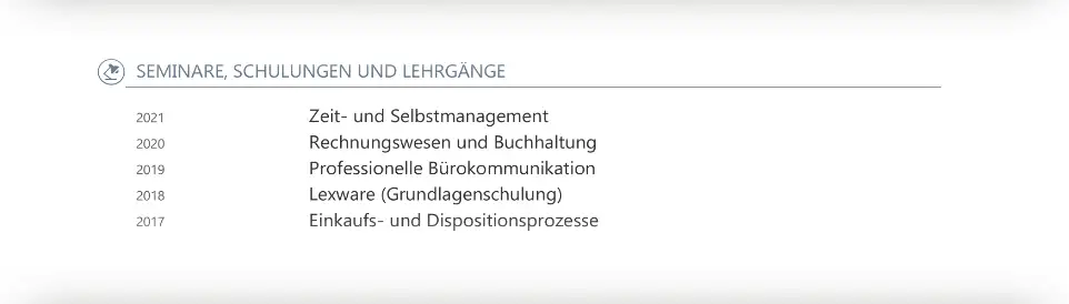 Bewerbung Sachbearbeiter - Lebenslauf - Weiterbildungen Bewerbung Sachbearbeiter - Lebenslauf - Weiterbildungen