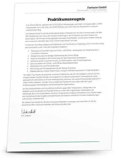 Praktikumszeugnis
