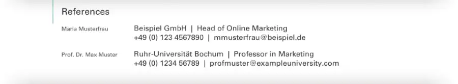 Curriculum Vitae / CV - References