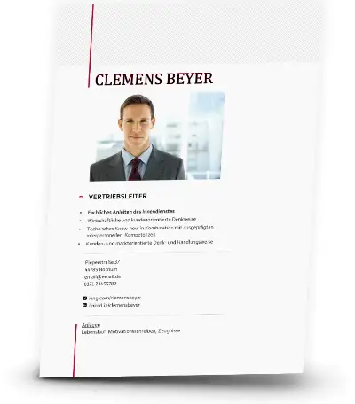 Bewerbungsunterlagen - Deckblatt