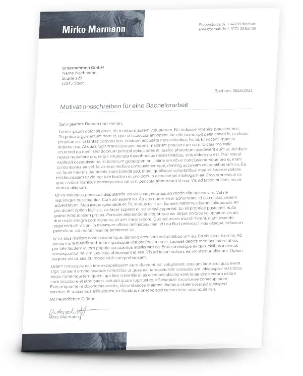 Motivationsschreiben Bachelorarbeit Masterarbeit