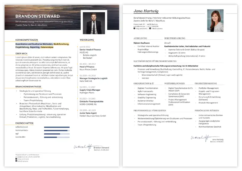 Kurzprofil schreiben lassen - Beispiele