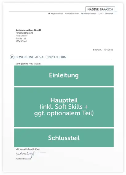 Bewerbung Altenpfleger*in - Anschreiben