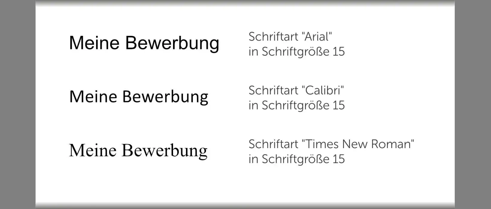 Lebenslauf Layout - Schriftarten