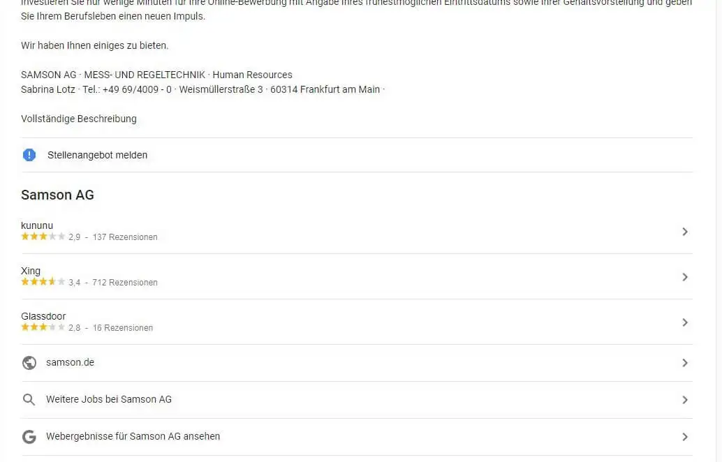Google for Jobs - Arbeitgeberbewertungen Google for Jobs - Arbeitgeberbewertungen