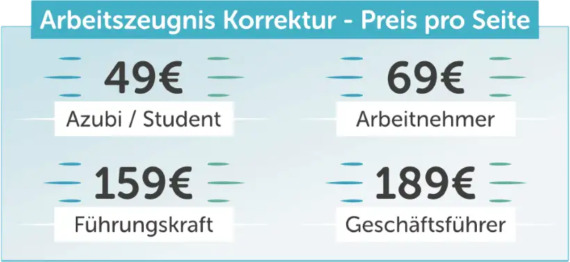 Arbeitszeugnis korrigieren lassen - Kosten Arbeitszeugnis korrigieren lassen - Kosten
