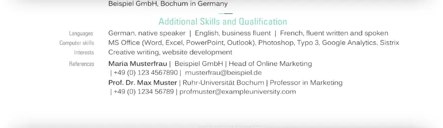 Résumé - Additional Skills and Qualification